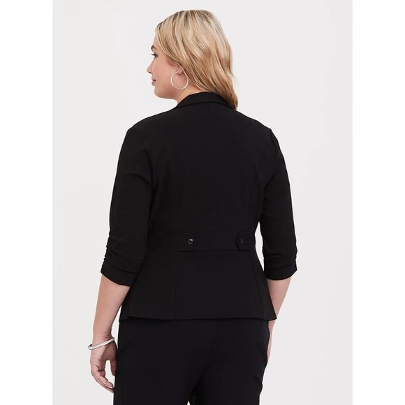 Torrid SZ 4 EUC STUDIO LEXINGTON MILLENNIUM STRETCH BLAZER - BLACK - Picture 2 of 5